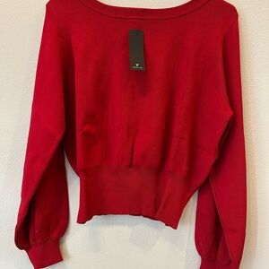 Lulu's Vibrant Red Cropped Sweater